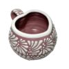 Taza Chocolatera Grande Forma Corazon Fondo Rosa Con Blanco Mik Completo